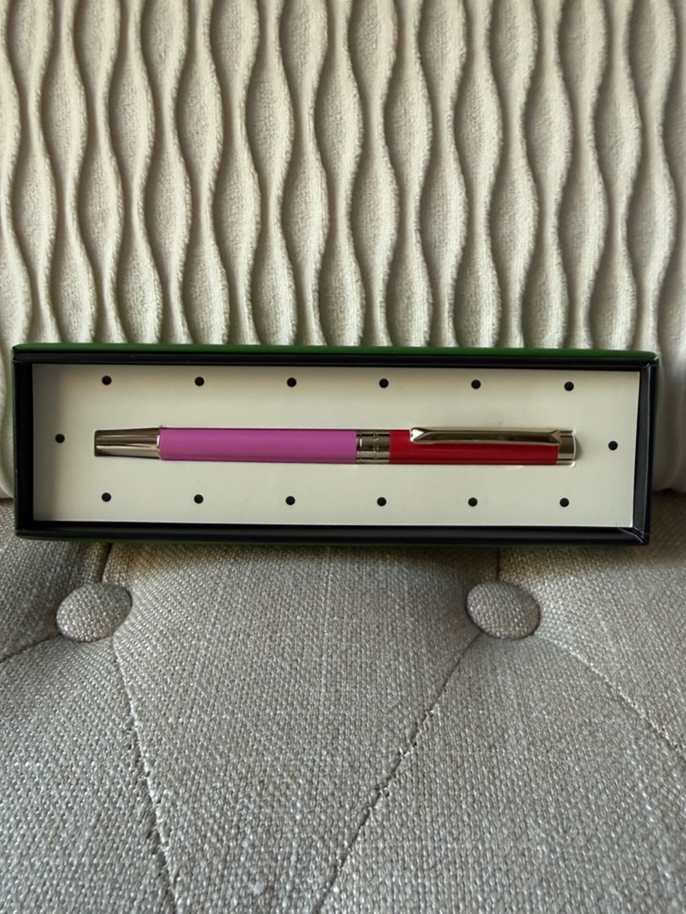 Kate Spade New York Red & Pink Colorblock Ballpoint Pen - Picture 2 of 5